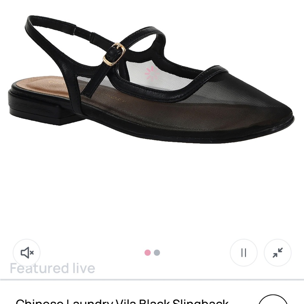 Chinese Laundry Black Slingback Flats